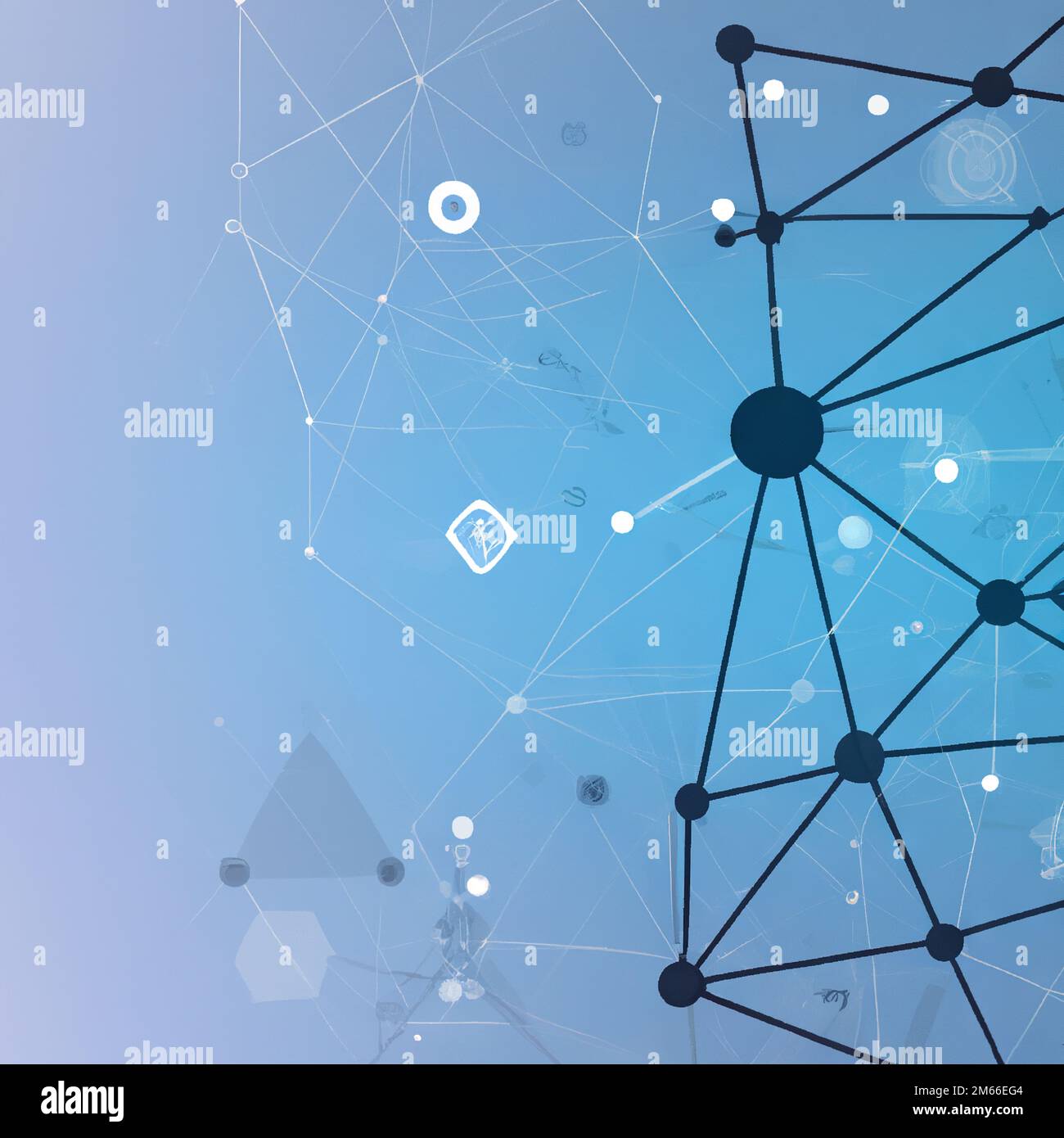 Reti neurali e background di intelligenza artificiale Foto Stock