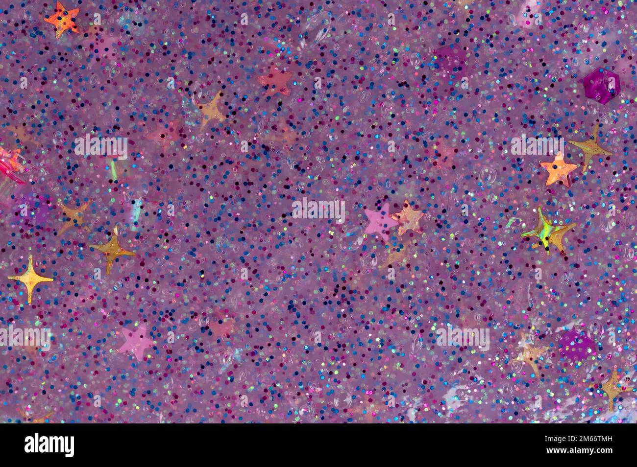 Viola glitter slime sfondo macro vista ravvicinata Foto Stock