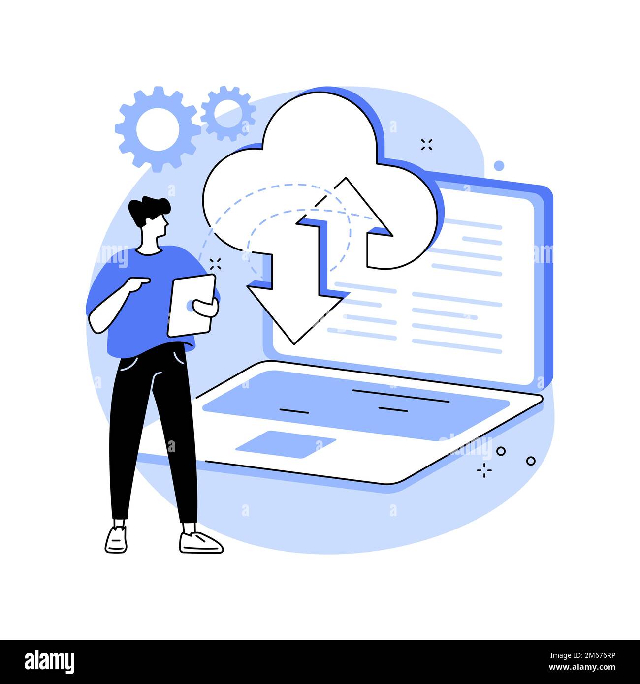 Servizi di immissione dati concetto astratto illustrazione vettoriale. Servizio di gestione di database, società di outsourcing per l'immissione di dati, operatore professionale remoto, str Illustrazione Vettoriale