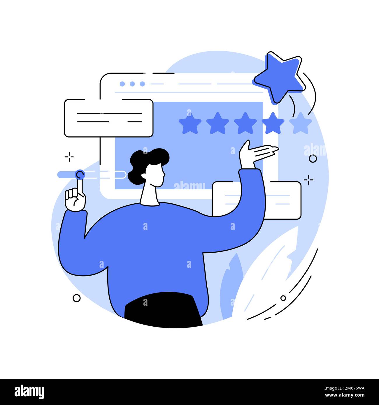 Feedback degli utenti e valutazione del sito web concetto astratto illustrazione vettore. Feedback dei clienti, revisione del sito Web, valutazione dei prodotti non commerciali, valutazione se Illustrazione Vettoriale