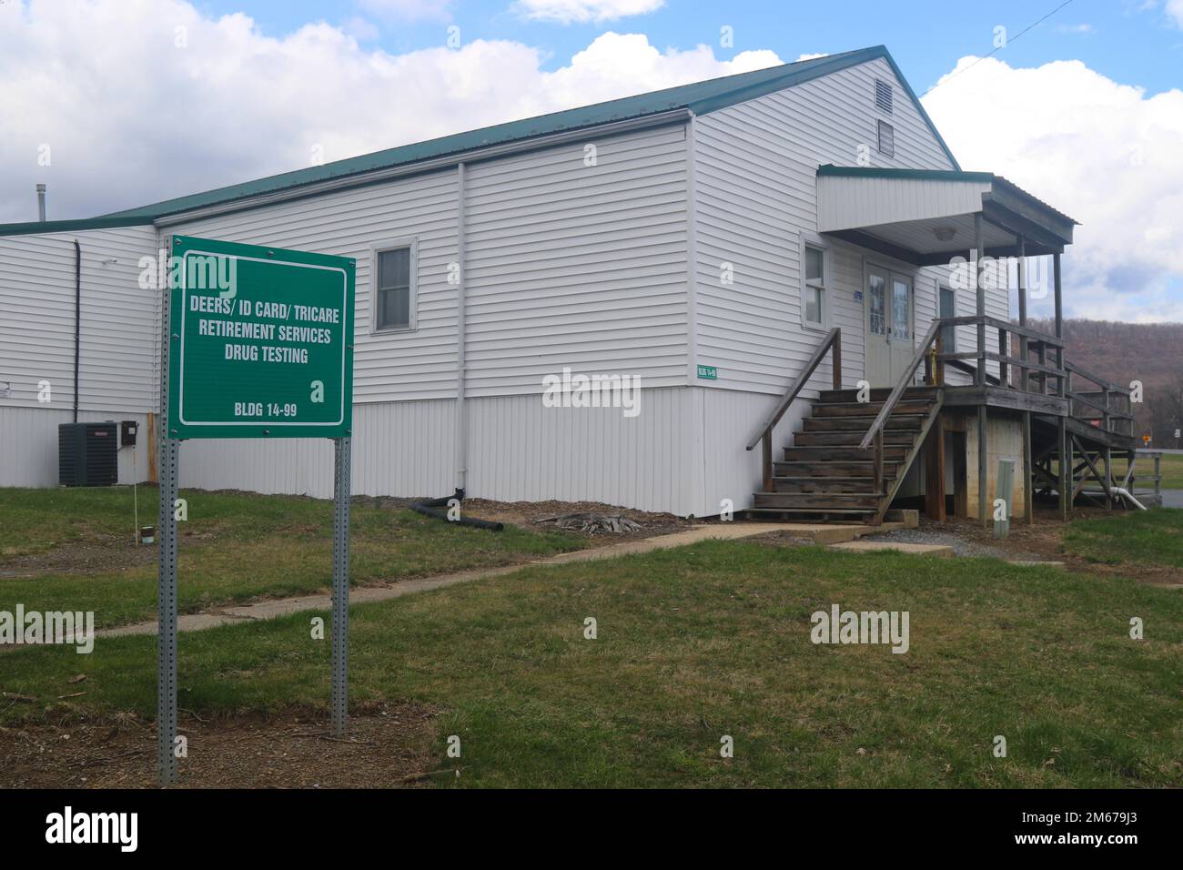Edificio del sistema di segnalazione dell'idoneità di iscrizione alla difesa (CERVI) a Fort Indiantown Gap. Foto Stock