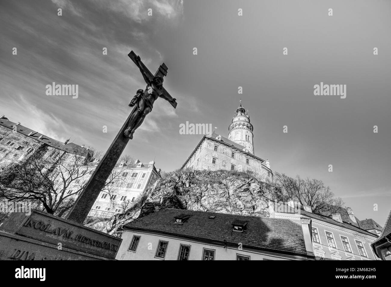 cesky krumlov la città nella lista dell'UNESCO nella repubblica ceca Foto Stock