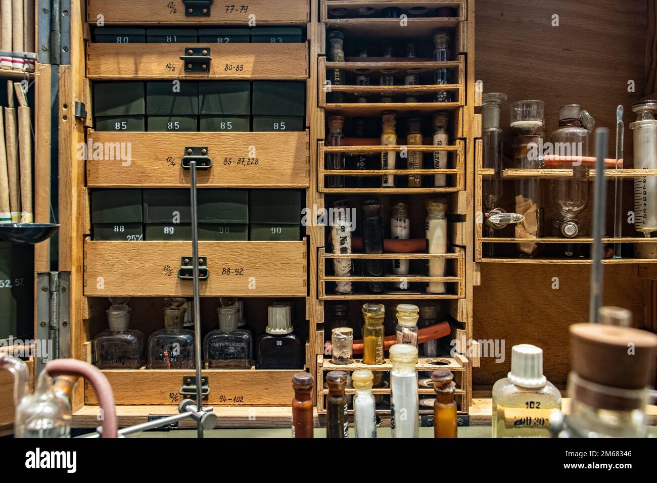Storico laboratorio chimico per la ricerca sugli agenti chimici di guerra Foto Stock