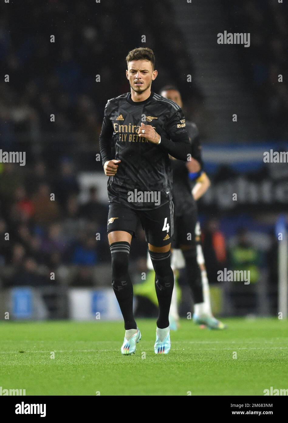 Ben White of Arsenal durante la partita della Premier League tra Brighton & Hove Albion e Arsenal all'American Express Community Stadium , Brighton , UK - 31st dicembre 2022 Foto Simon Dack/ Telephoto Images solo per uso editoriale. Nessun merchandising. Per le immagini di calcio si applicano le restrizioni di fa e Premier League inc. Nessun utilizzo di Internet/cellulare senza licenza FAPL - per i dettagli contattare Football Dataco Foto Stock