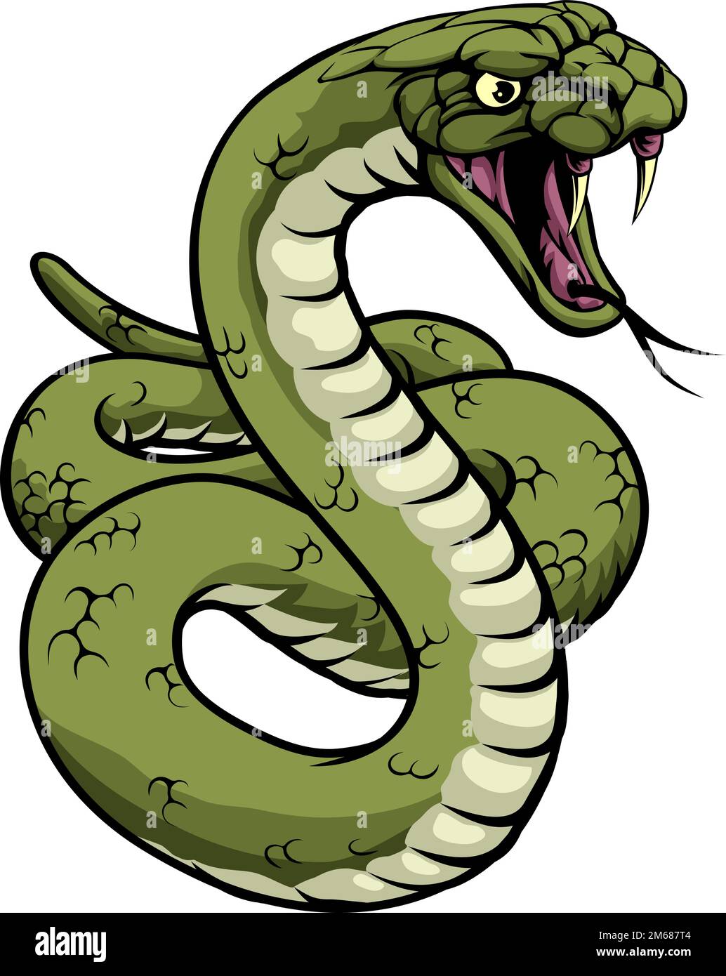 Snake Animal Sport Team Cartoon Animal Mascot Illustrazione Vettoriale