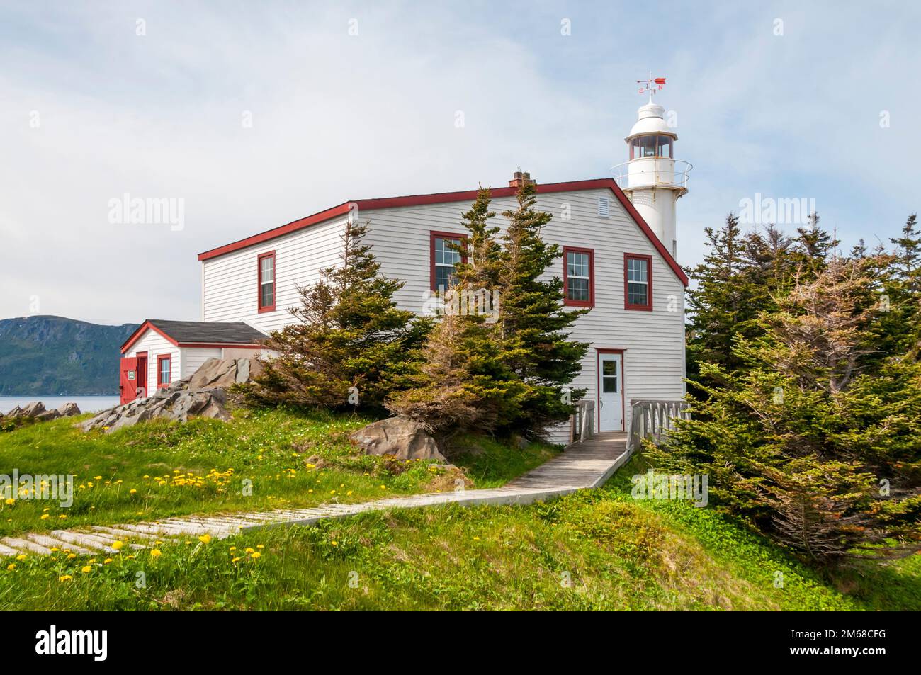 Lobster Cove Head Lighthouse, vicino a Rocky Harbour, Terranova, Canada. Foto Stock
