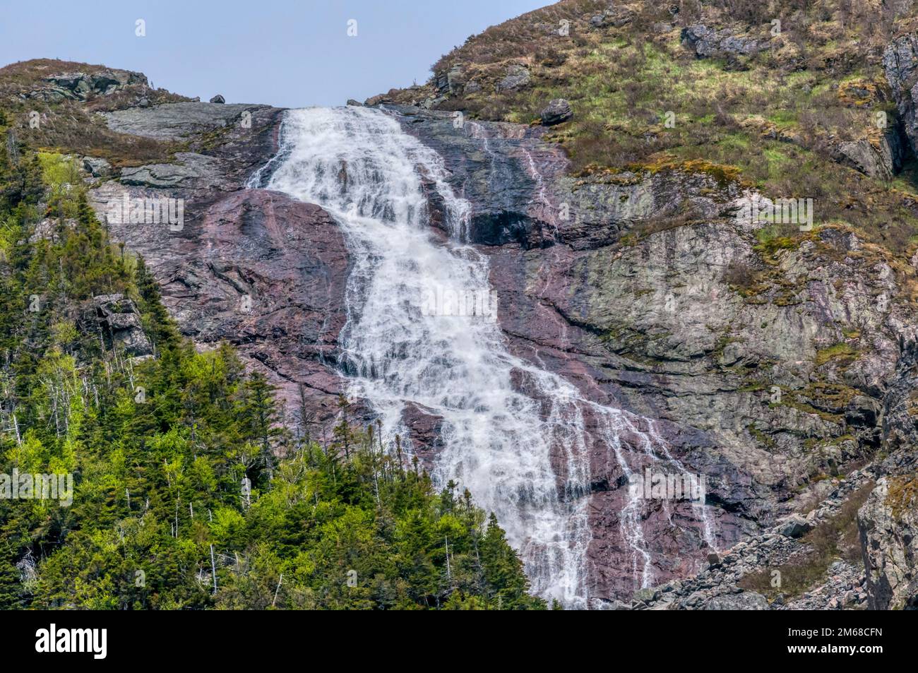 Woody Pond Falls nel Gros Morne National Park, Terranova. Foto Stock