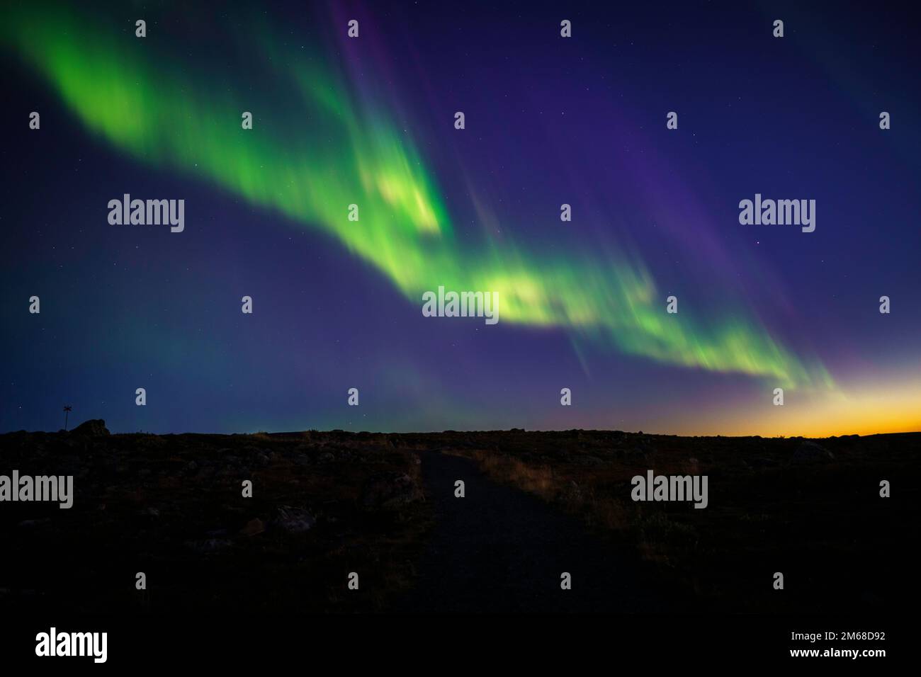 Luce del Nord, Aurora borealis visto sul Monte Dundret, Gällivare, Lapponia svedese, Svezia Foto Stock