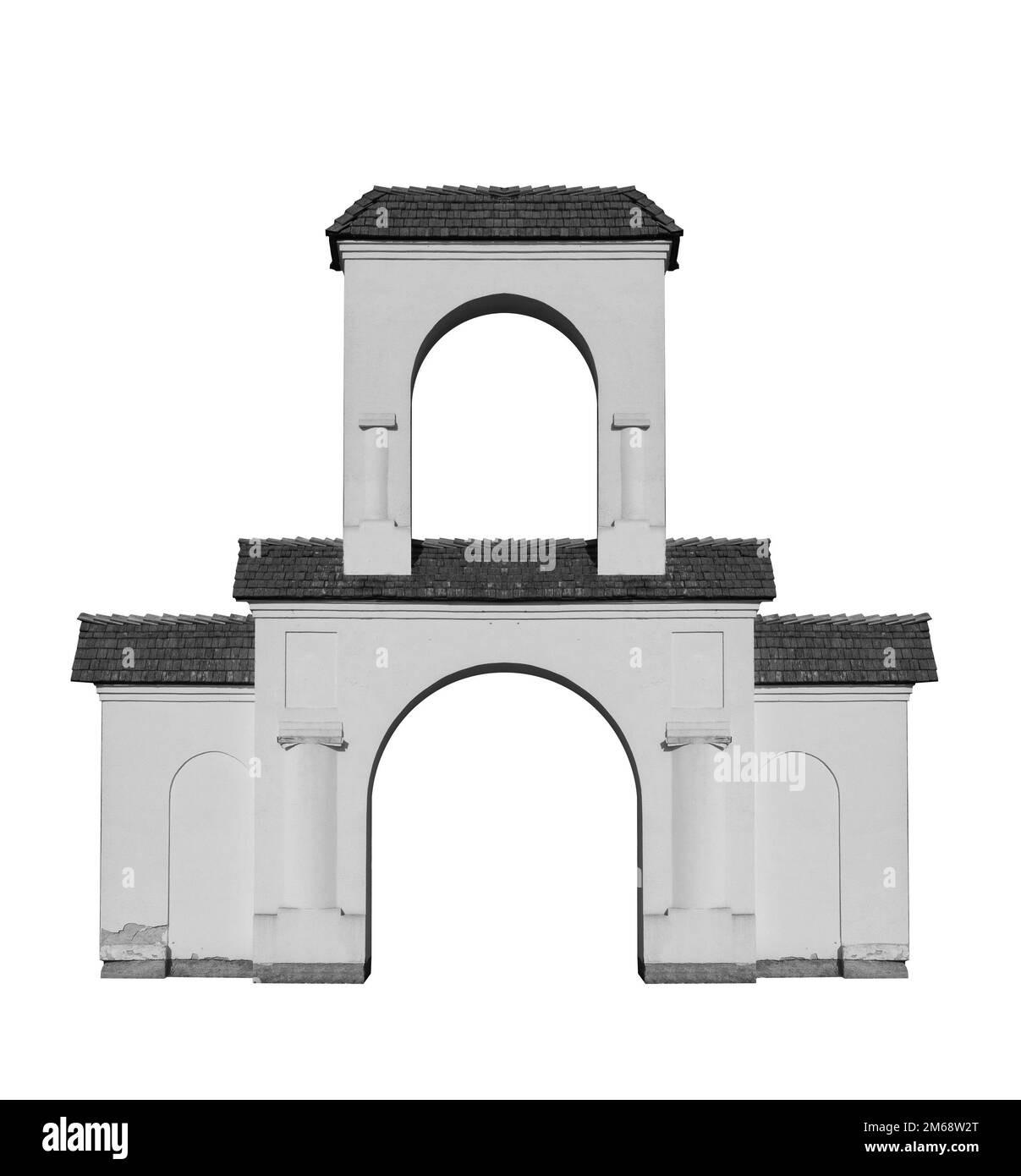 Elementi di architettura di edifici, archi antichi, colonne, finestre e aperture. Per le strade di Minsk, luoghi pubblici. Foto Stock Elementi di architettura di edifici, archi antichi, colonne, finestre e aperture. Per le strade di Minsk, luoghi pubblici. Foto Stock