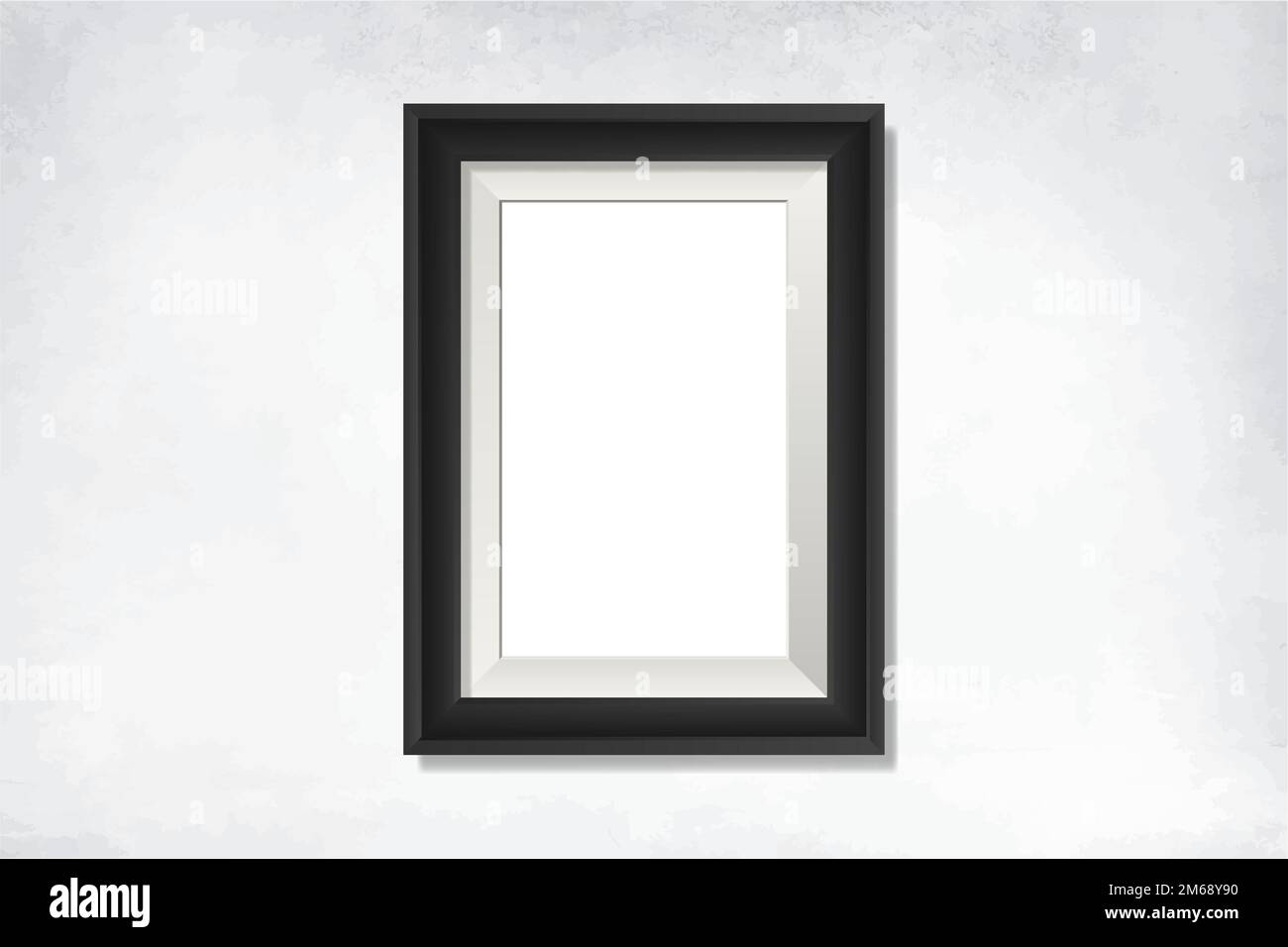 Mockup di fotogrammi neri su un vettore a parete Illustrazione Vettoriale