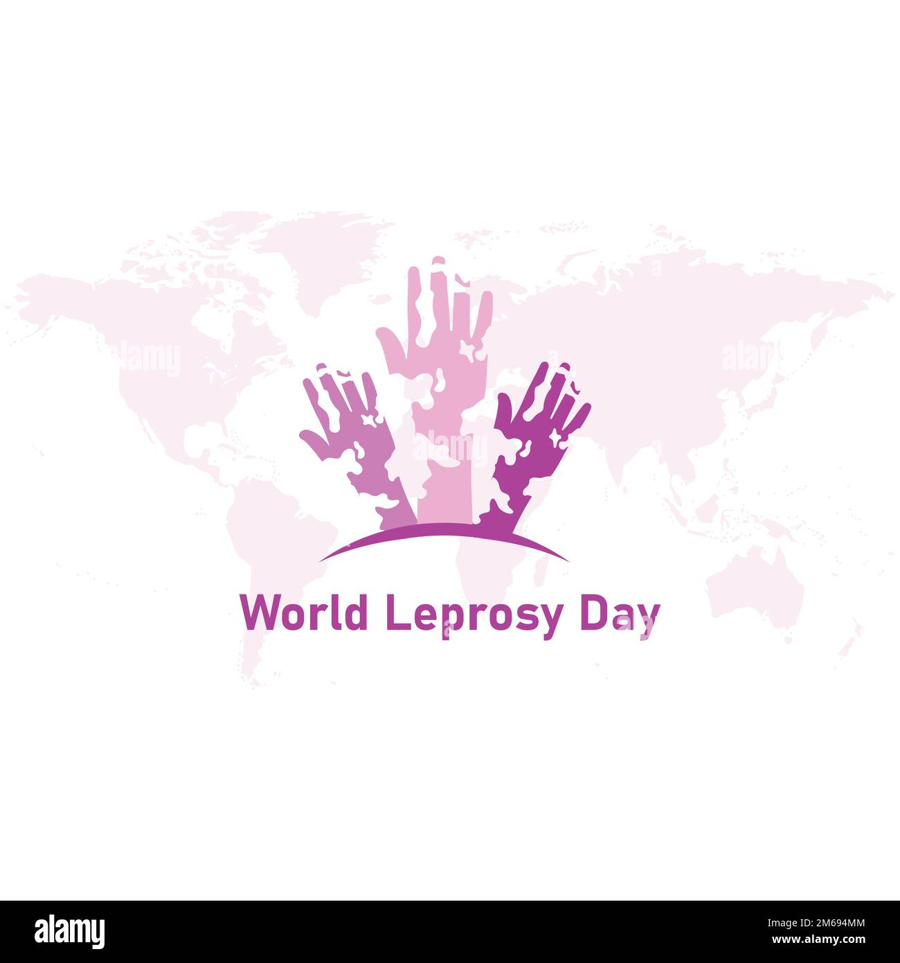 Progettazione concettuale della Giornata Mondiale della Lebbra. Illustrazione vettoriale. Illustrazione Vettoriale