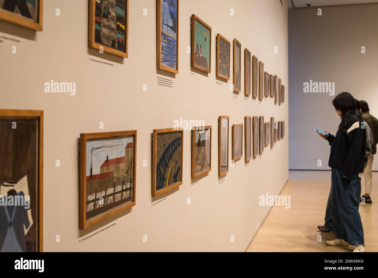 Jacob Lawrence: The Migration Series, 1941, serie di 60 opere d'arte, MOMA, The Museum of Modern Art, New York City, USA Foto Stock