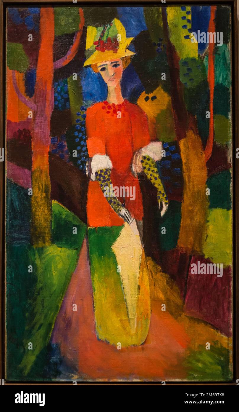 August Macke: Lady in Park, 1914, MOMA, The Museum of Modern Art, New York City, USA Foto Stock