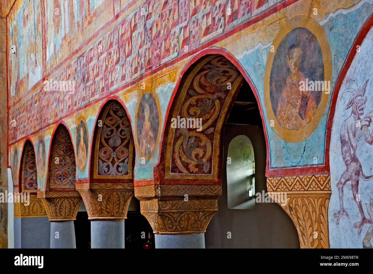 Dipinti murali nella basilica di San George Foto Stock