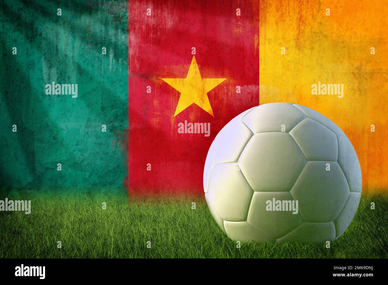 Camerun soccer parete grunge Foto Stock