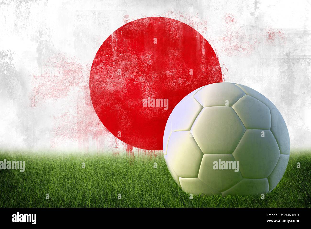 Giappone soccer parete grunge Foto Stock