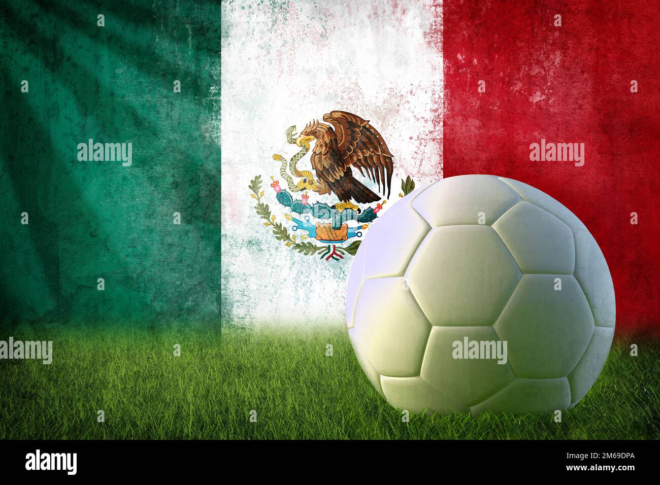 Messico calcio parete grunge Foto Stock