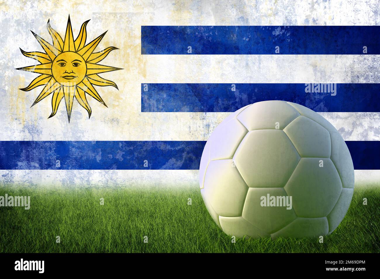 Uruguay soccer parete grunge Foto Stock