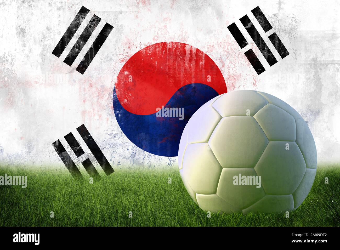 Corea del Sud calcio parete grunge Foto Stock