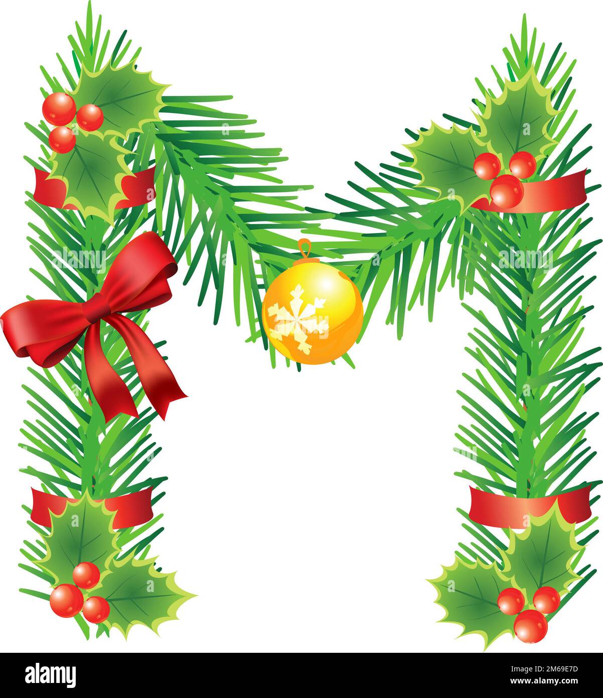 Lettera Ð¡hristmas M Foto Stock