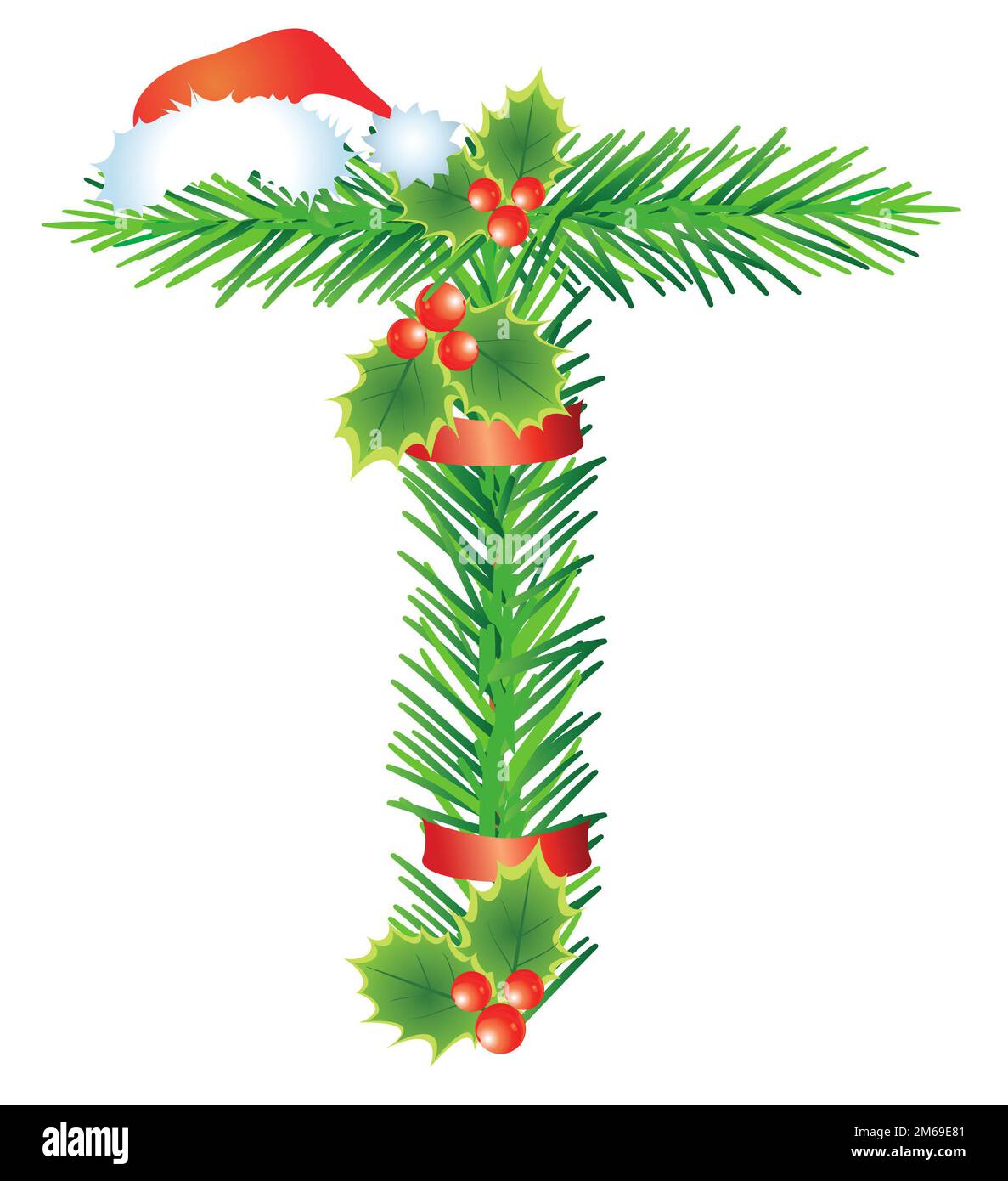 Ð¡hristmas lettera T Foto Stock