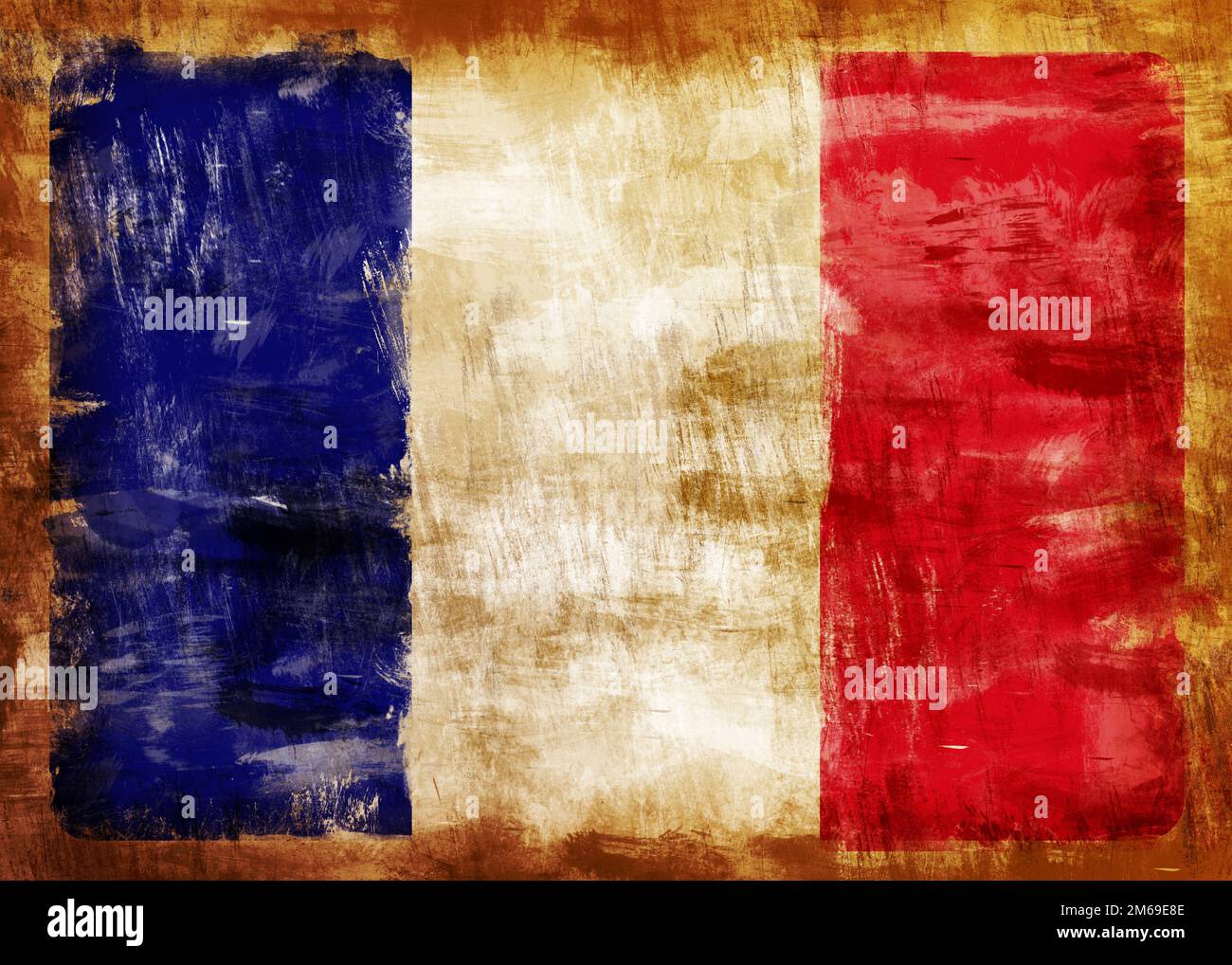 FRANCIA vecchia bandiera dipinta Foto Stock