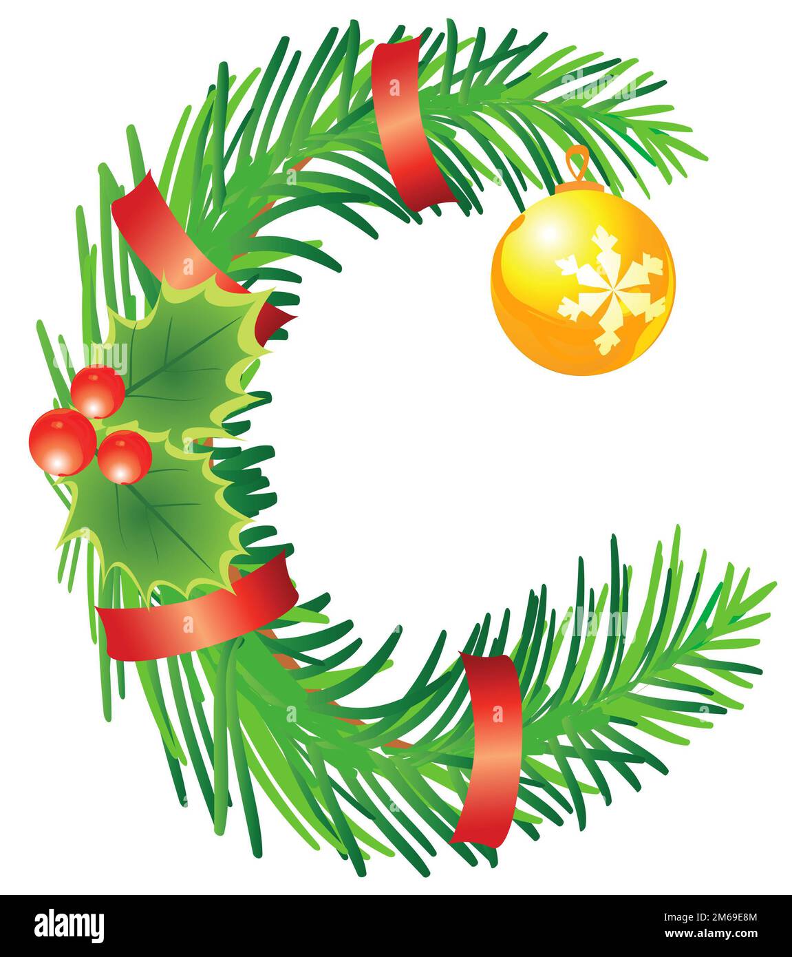Ð¡hristmas lettera C Foto Stock