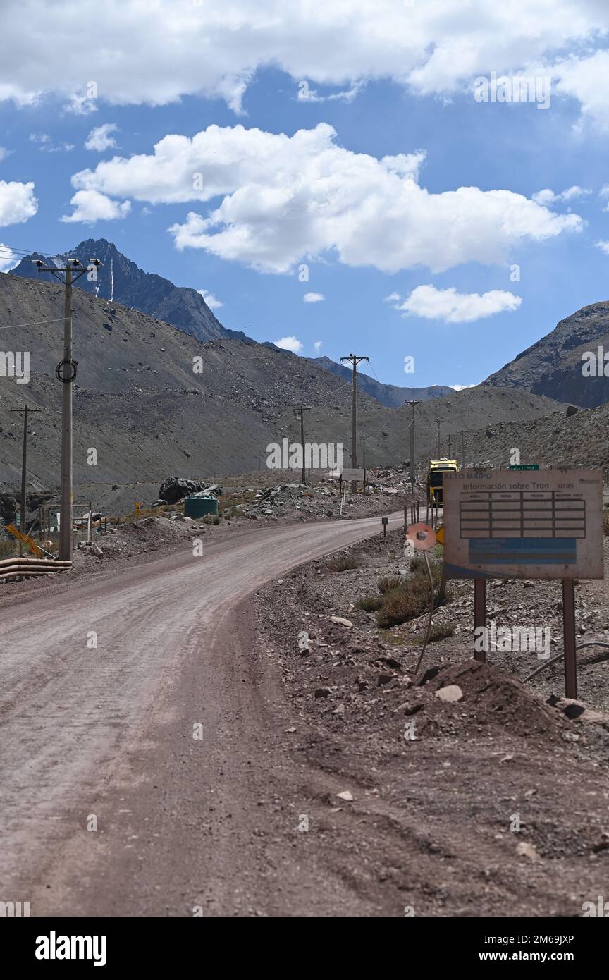 EMBASE el Yeso, Cajon del Maipo, Cile Foto Stock