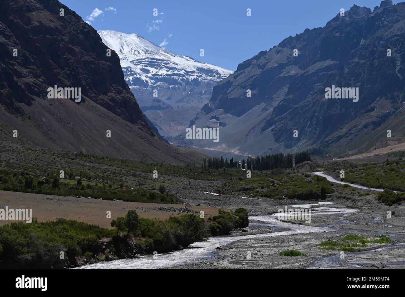 EMBASE el Yeso, Cajon del Maipo, Cile Foto Stock