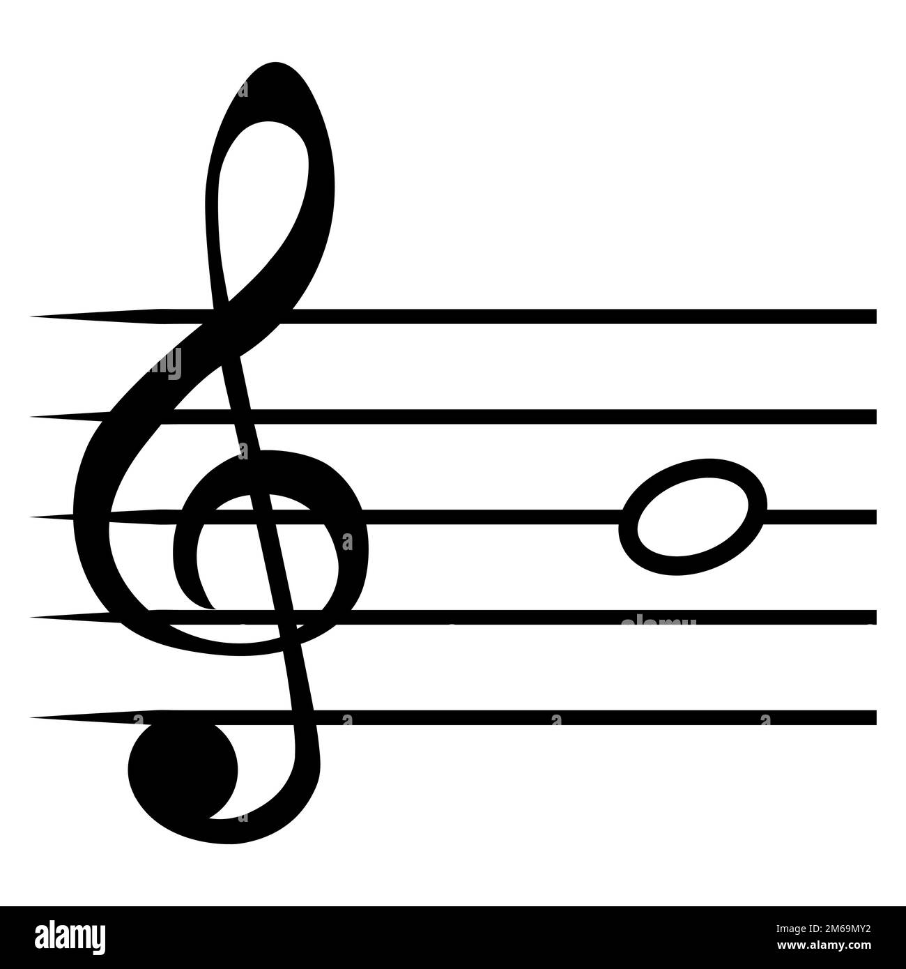 Nota ci h musica staff linee G clef solfege nota Illustrazione Vettoriale