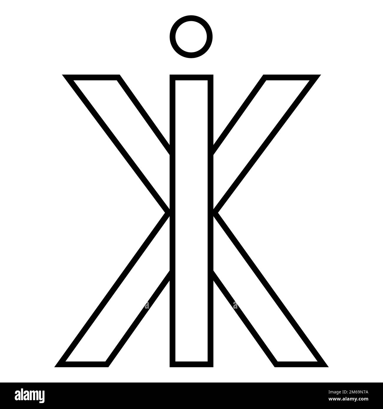 Logo segno ix xi icona nft lettere interlacciate i x Illustrazione Vettoriale