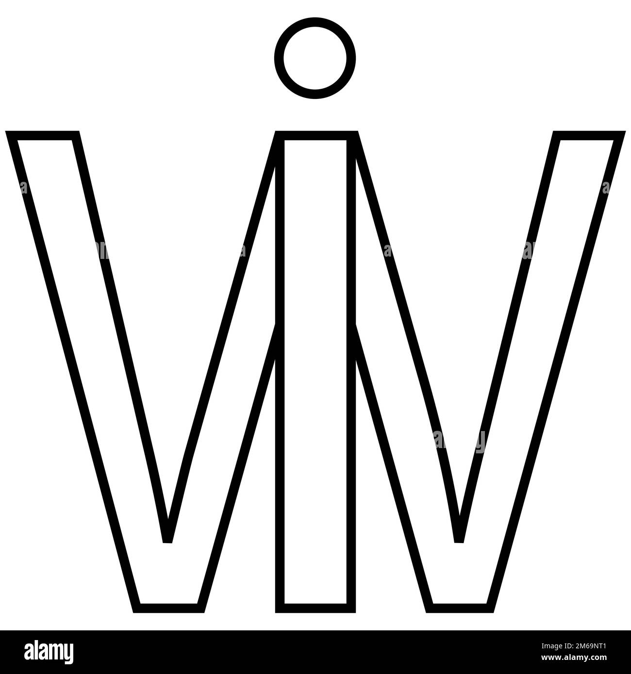 Logo icona iw wi, lettere interlacciate nft i w Illustrazione Vettoriale