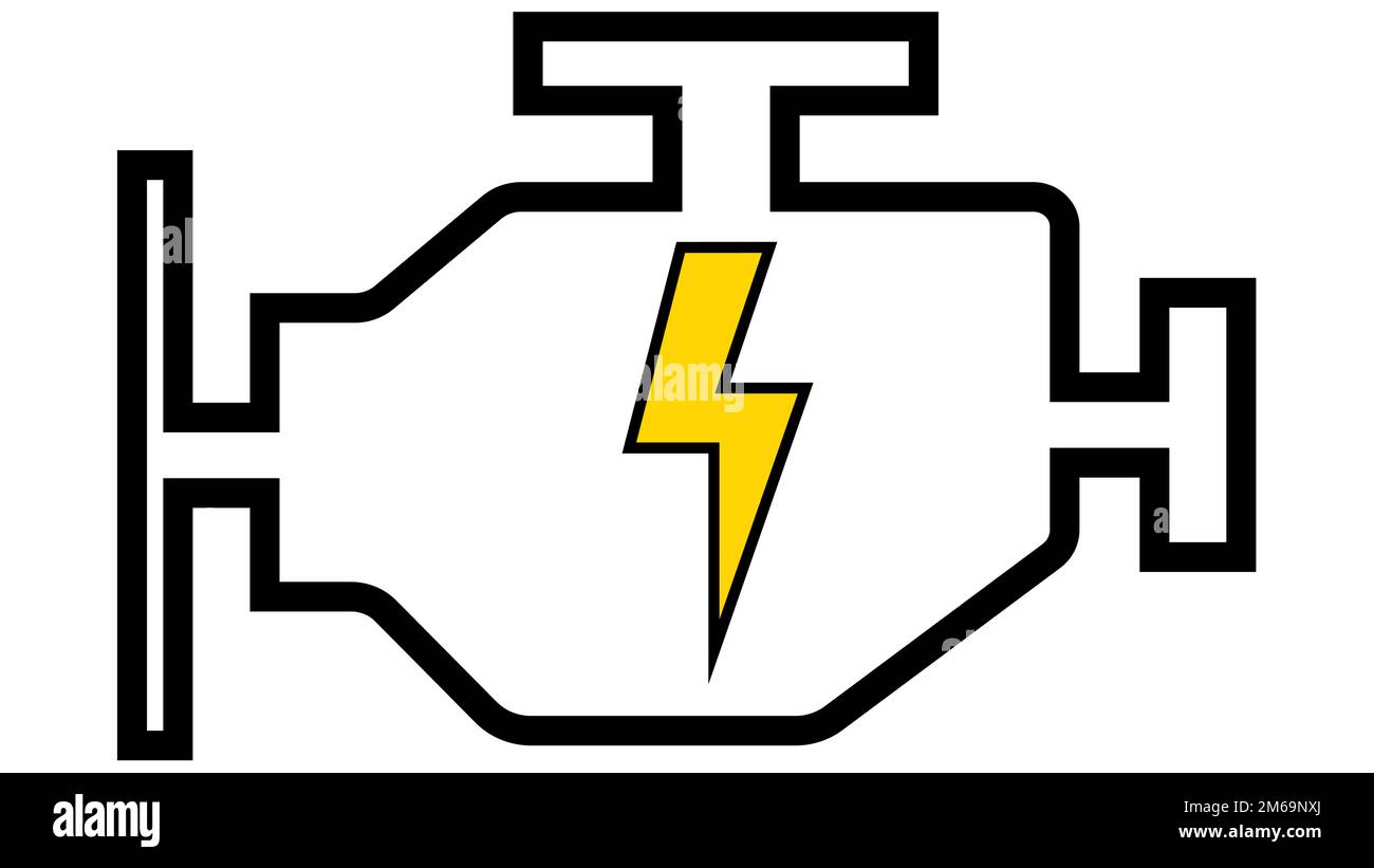 Icona spia di controllo motore, logo motore a nafta, simbolo motore Illustrazione Vettoriale