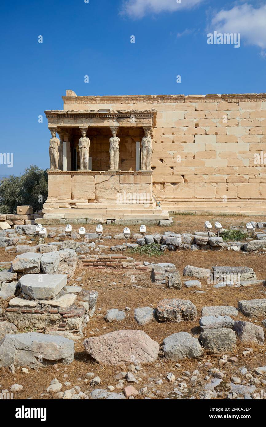 Il tempio di Erechtheion, Atene, Grecia Foto Stock