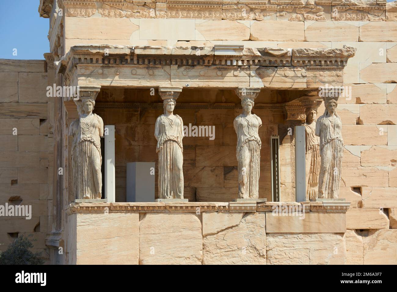 La Cariatide portico dell'Eretteo di Atene, Grecia Foto Stock