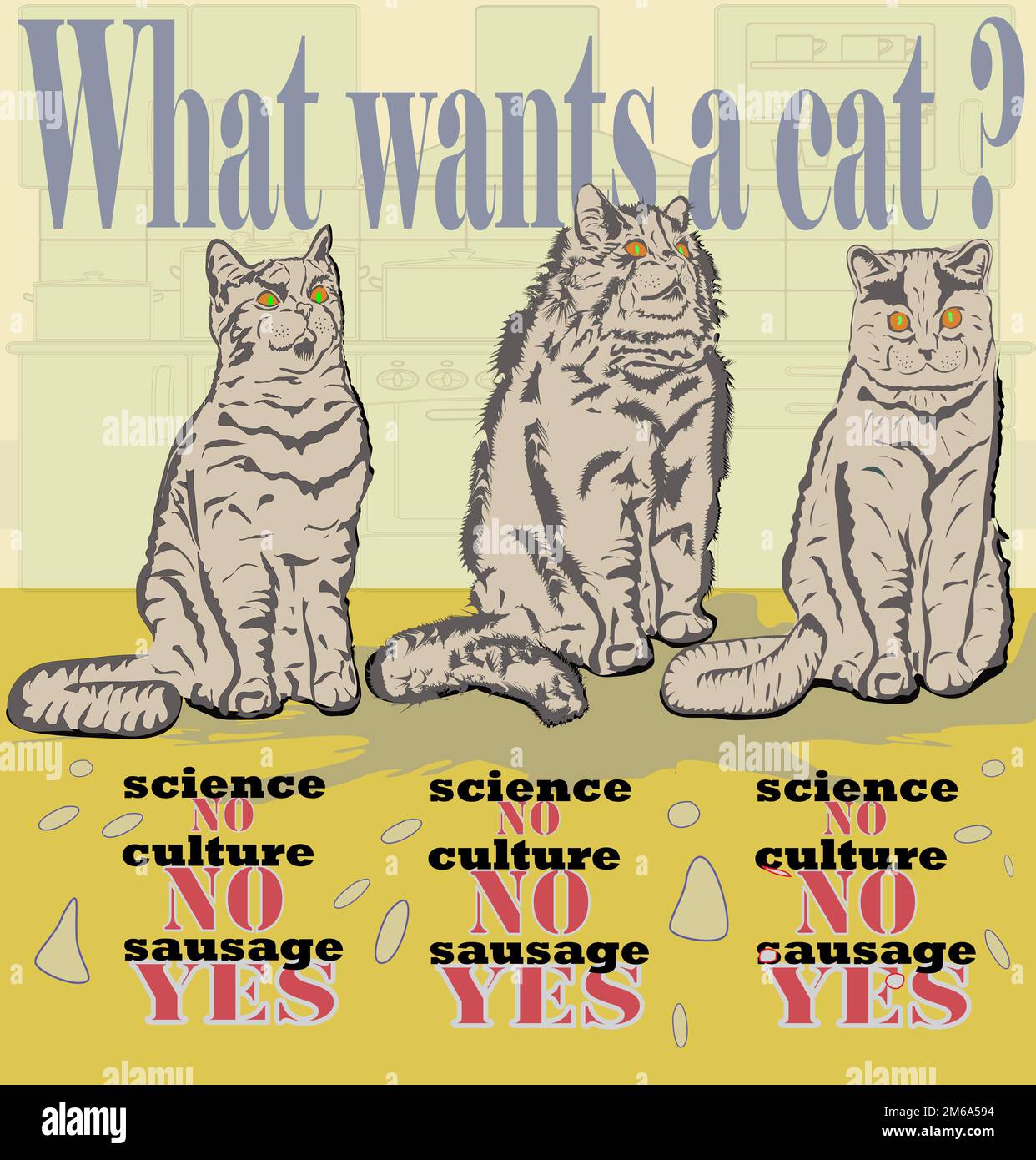 Tre gatti Foto Stock