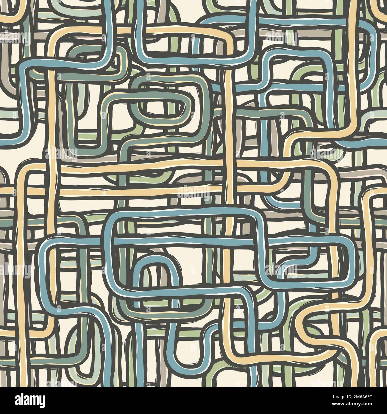 Senza fili aggrovigliati sfondo rétro. Vettore, EPS10 Foto Stock