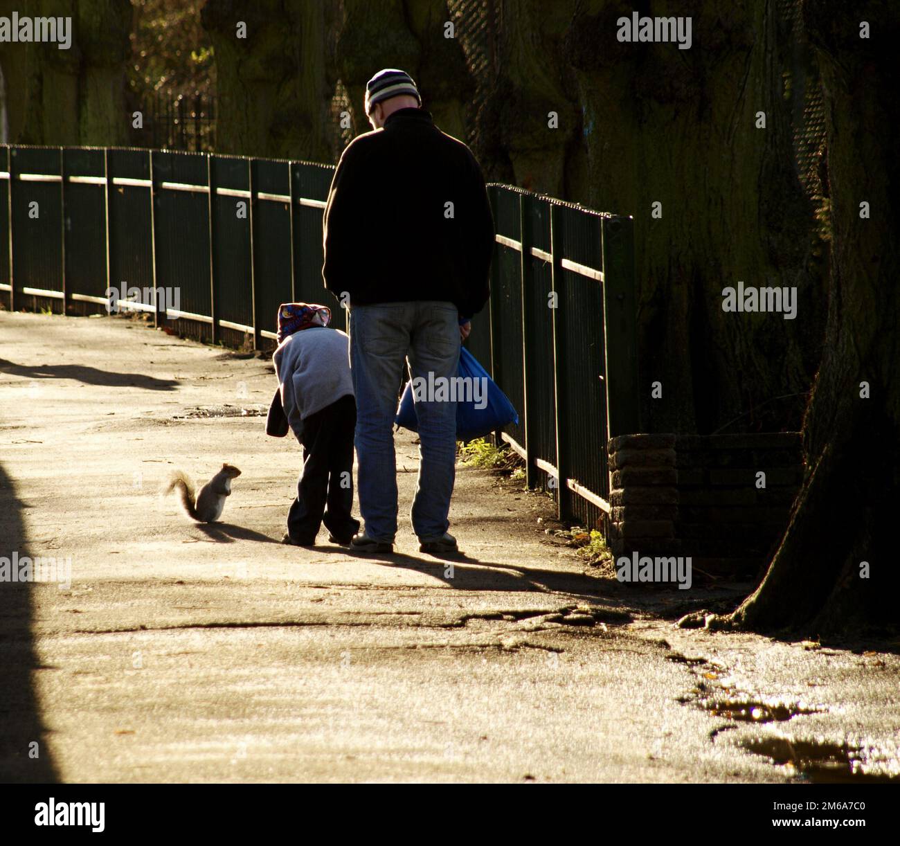 Bambino e scoiattolo 1091397 Foto Stock