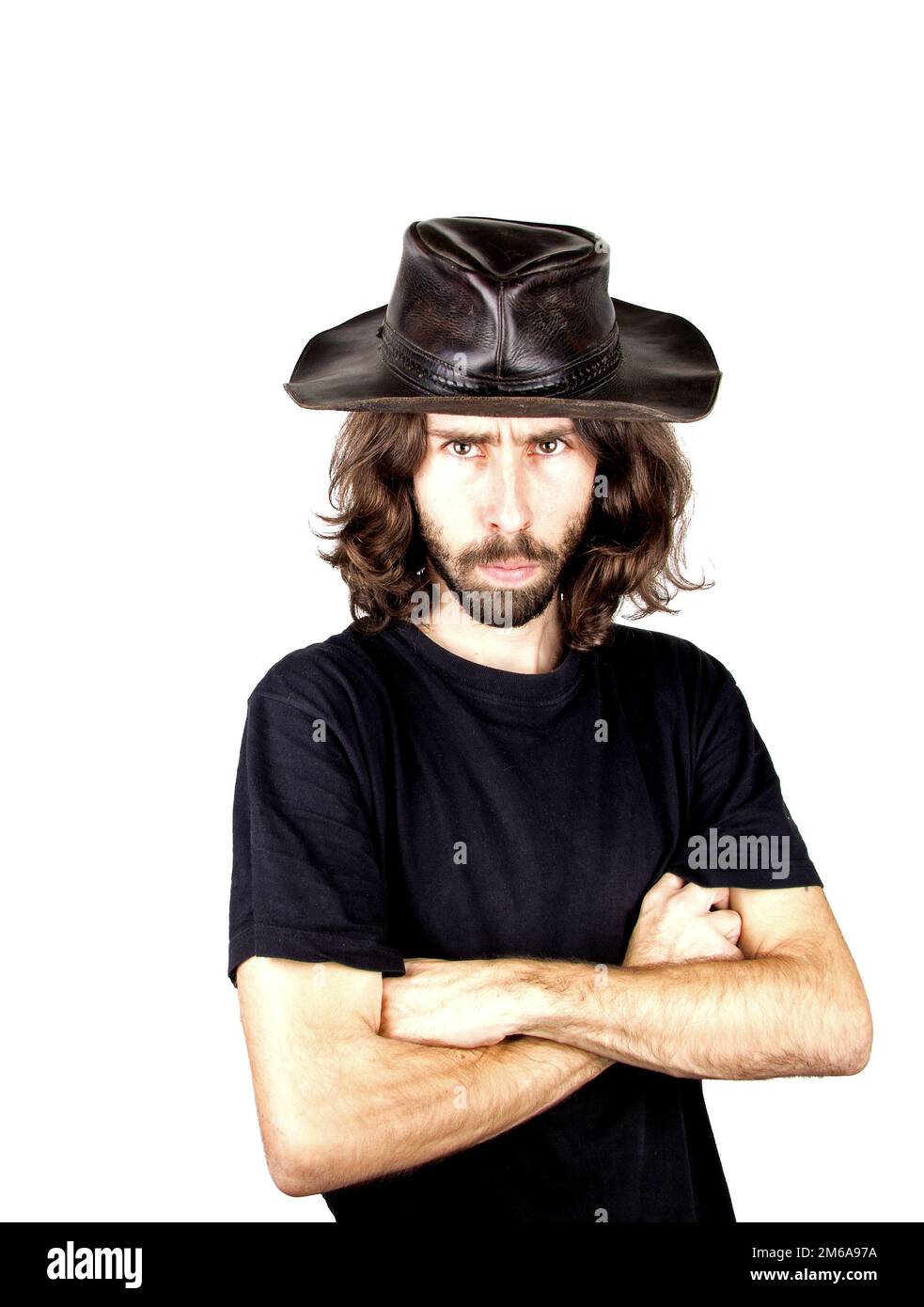 un uomo con il cappello da cowboy Foto stock - Alamy