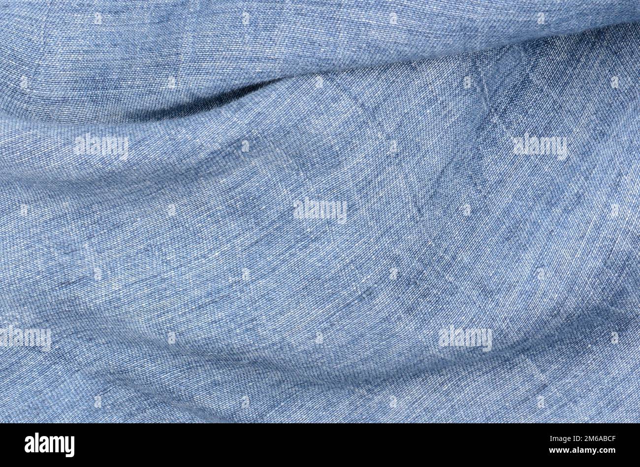 Sfondo texture close-up in lino blu Foto Stock