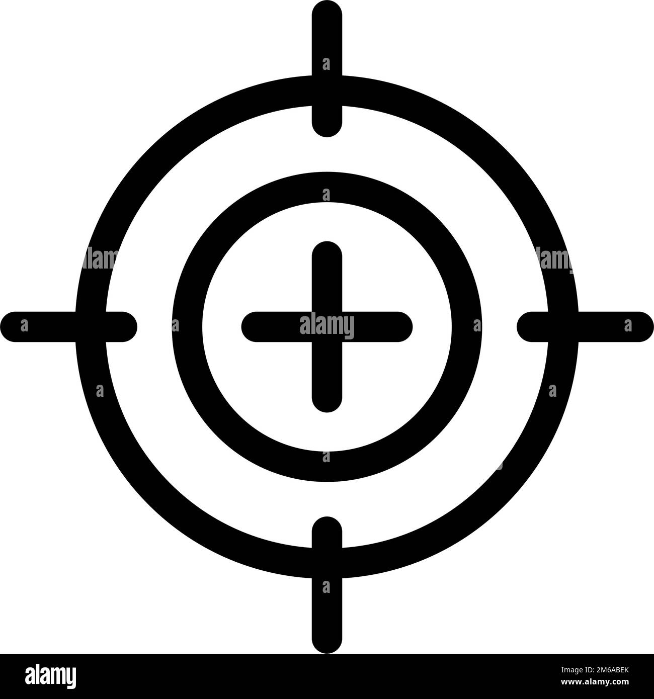 Icona della silhouette con vista a pistola. Puntamento. Vettore modificabile. Illustrazione Vettoriale