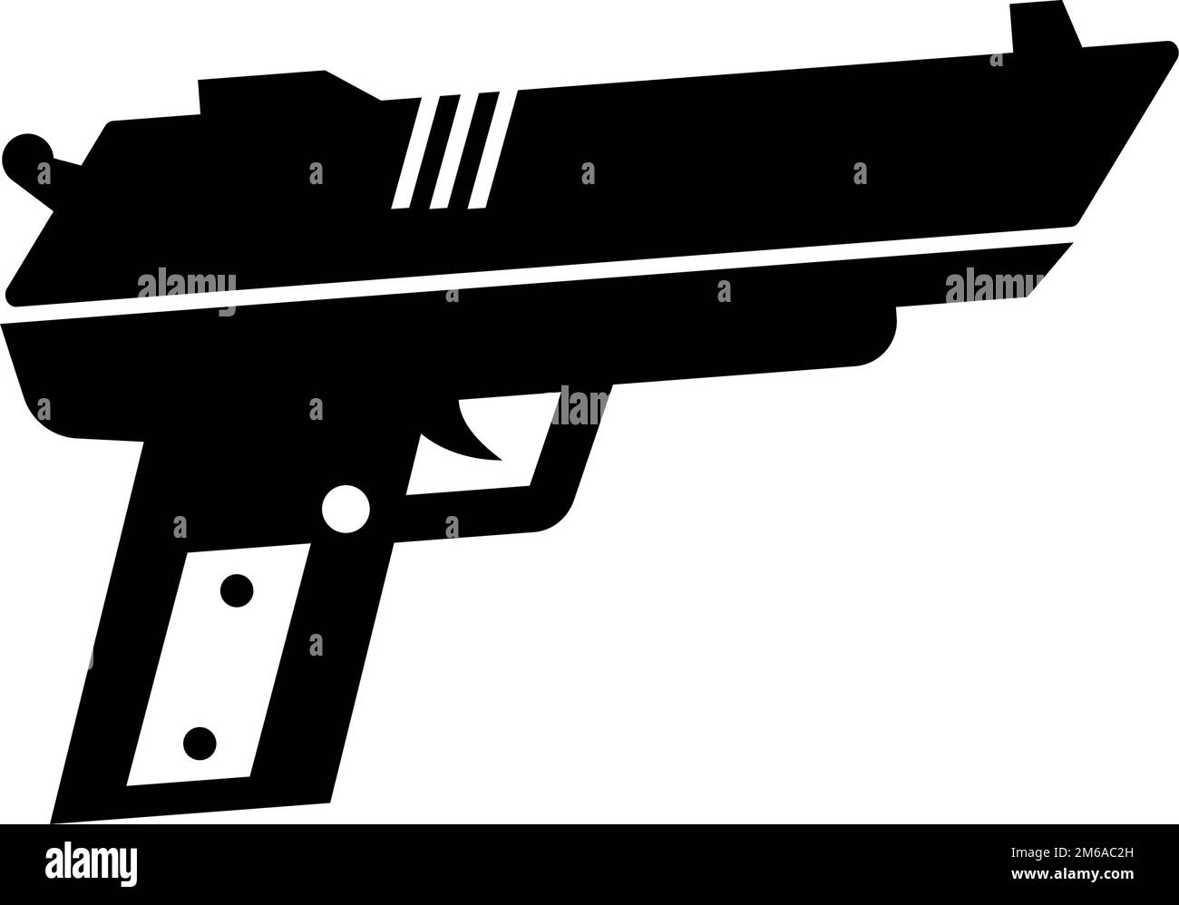 Icona di una silhouette a pistola moderna. Pistola. Arma del fuoco. Vettore modificabile. Illustrazione Vettoriale