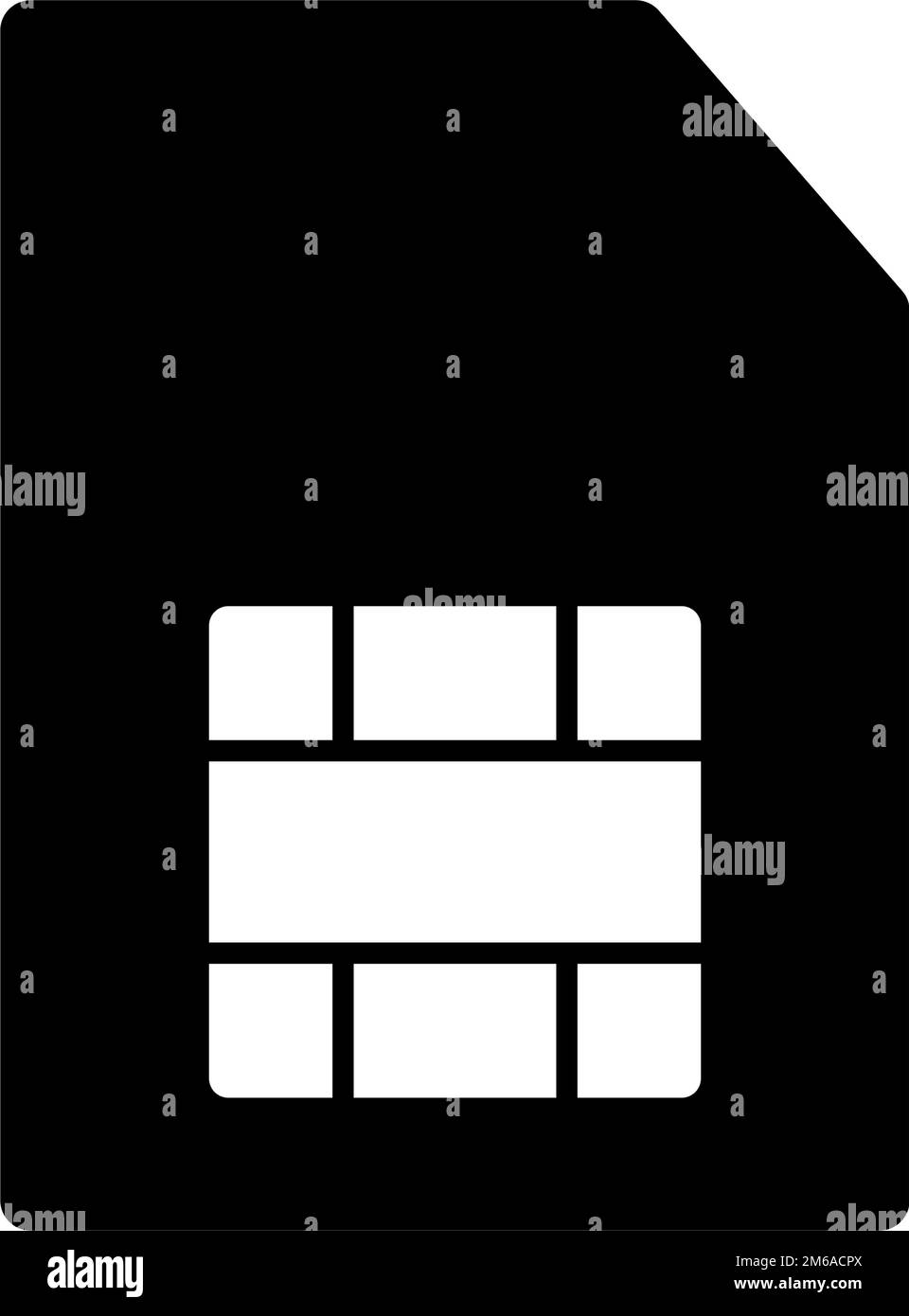 Icona della silhouette della scheda SIM. Vettore modificabile. Illustrazione Vettoriale