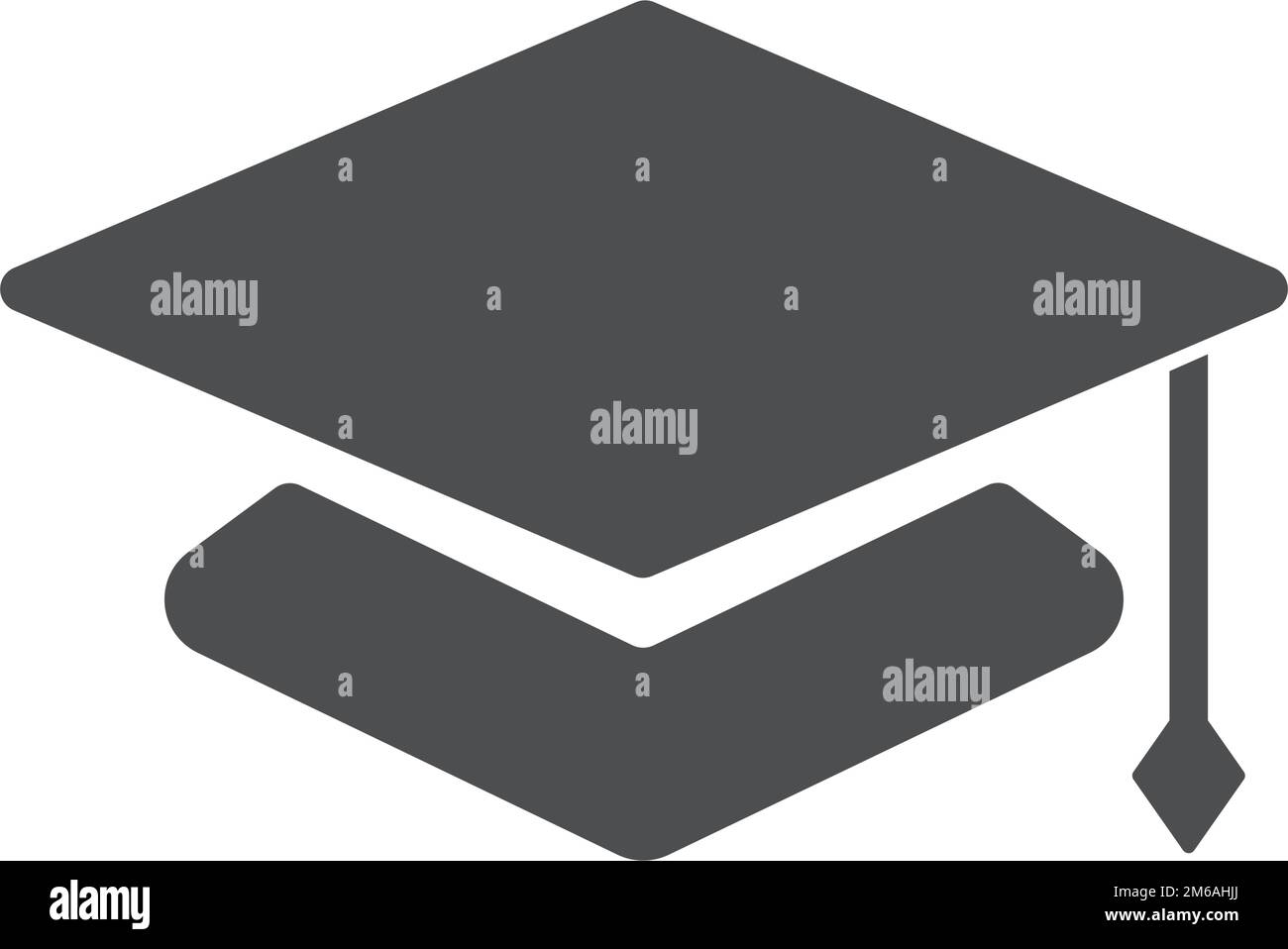 Conoscenza e simbolo educativo. Tappo graduato. Tappo accademico quadrato. Vettore modificabile. Illustrazione Vettoriale