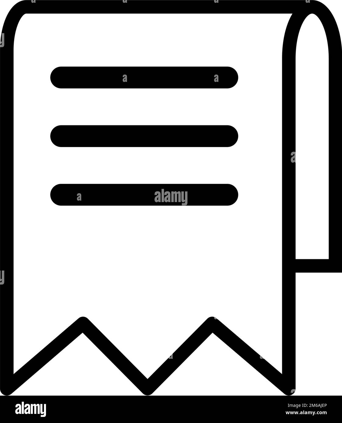 Icona di ricevuta semplice. Icona fattura. Vettore modificabile. Illustrazione Vettoriale