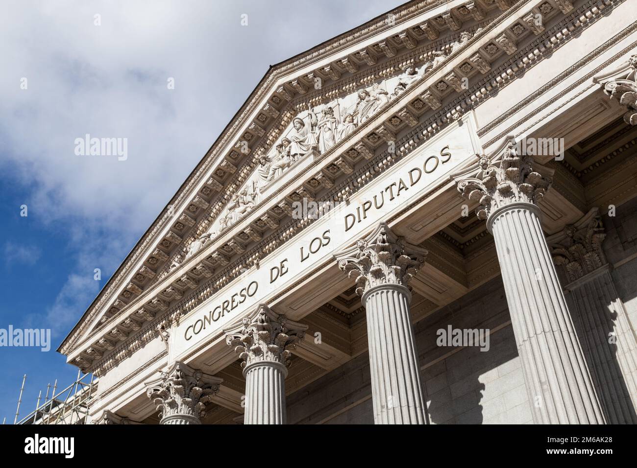 Congresso spagnolo dei deputati, Congresso de los Diputados, edificio del Parlamento Foto Stock