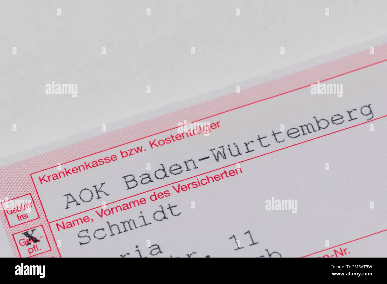 Prescrizione per farmaci, AOK, assicurazione sanitaria, unità di costo, Baden-Wuerttemberg Foto Stock