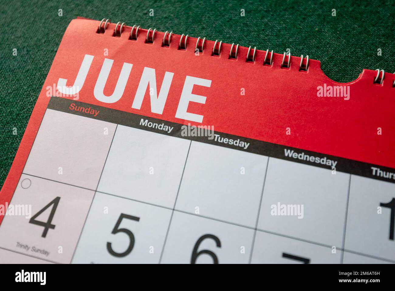 Calendario 2023, giugno, pianificatore mensile per parete e scrivania. Primo piano del mese e pochi giorni. Foto Stock