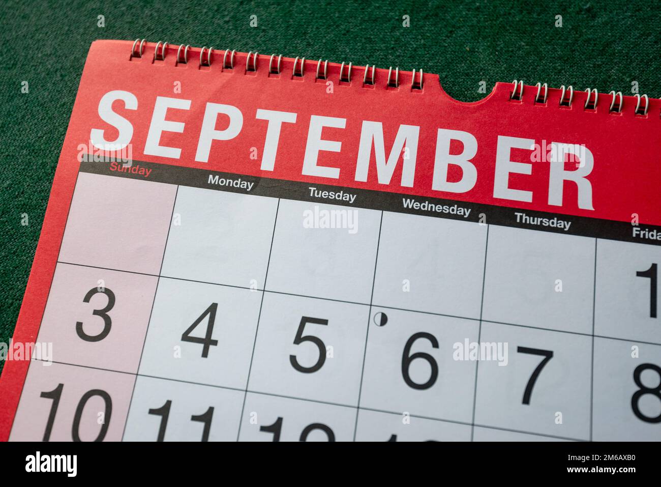 Calendario 2023, settembre, pianificatore mensile per parete e scrivania. Primo piano del mese e pochi giorni. Foto Stock