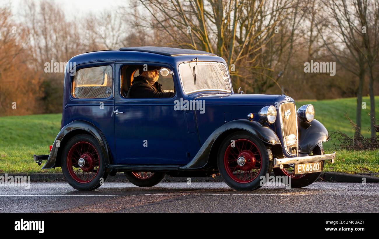 1938 Austin Ruby auto d'epoca blu Foto Stock